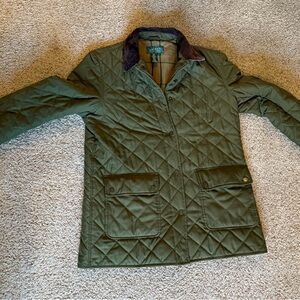 Vintage Ralph Lauren Dark Green Quilted Utility Jacket, Barn Coat